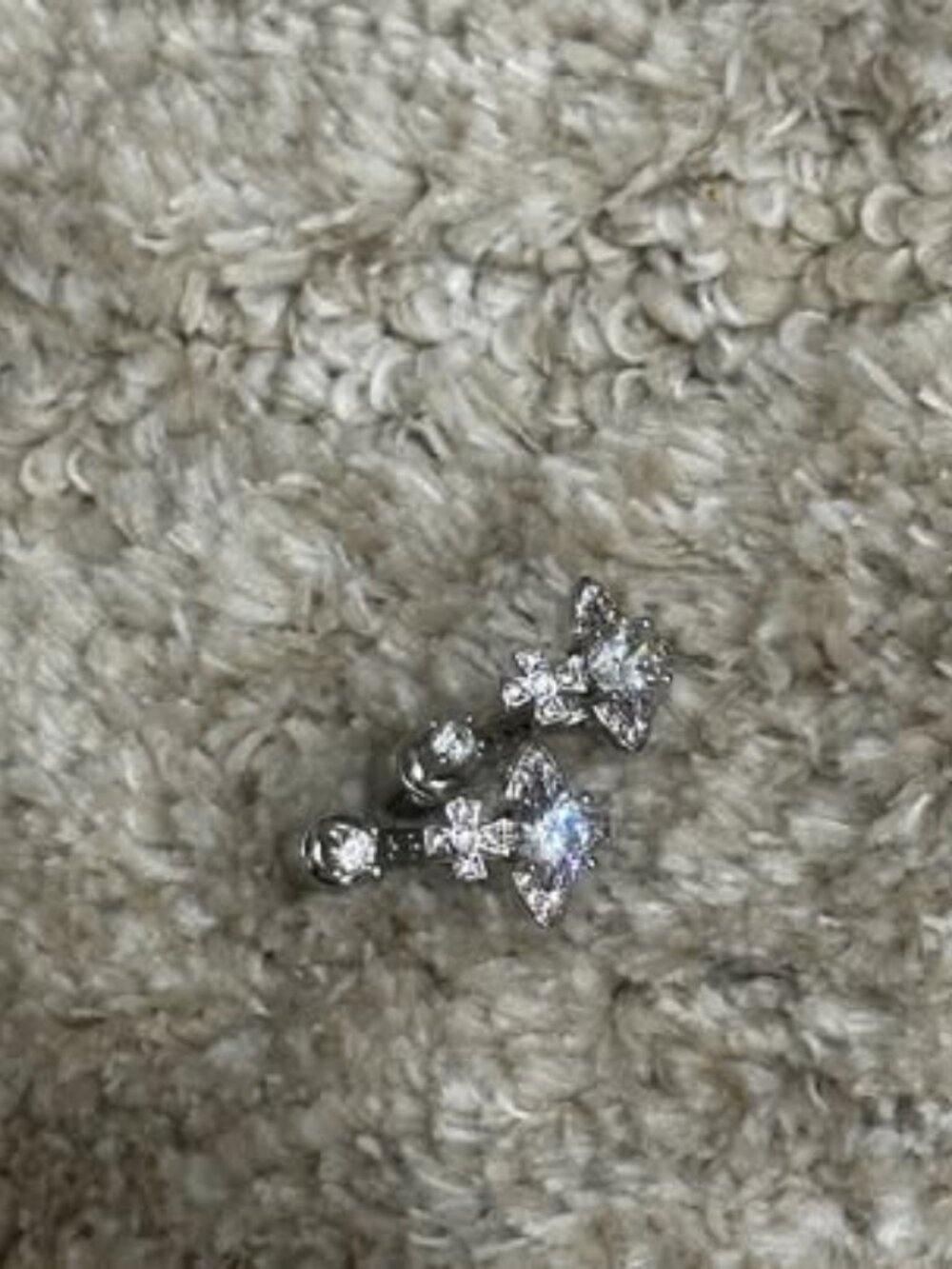 Saturn Orb Stud Earrings with Crystals